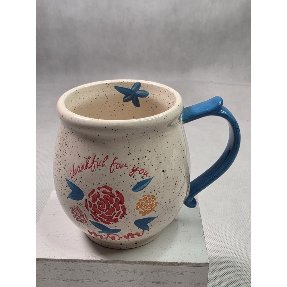 TAG Thankful for you Mom Coffee Mug Blue Accents